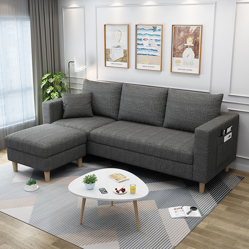 .简约现代北欧小户型布艺乳胶沙发经济型双人三人组合客厅公寓沙|ms