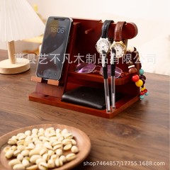 木制携帯电话ホルダー多目的デスクトップタブレットホルダー木制腕时计キーペンホルダーベース