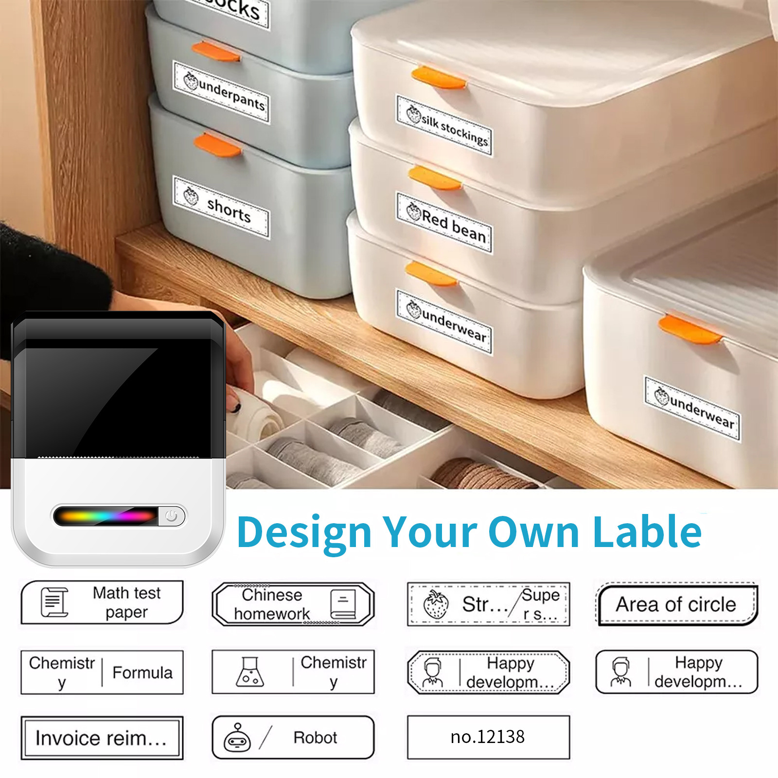 Nuevo autoadhesivo U1 pequeño portátil inalámbrico Bluetooth impresora térmica bolsillo mini etiquetadora