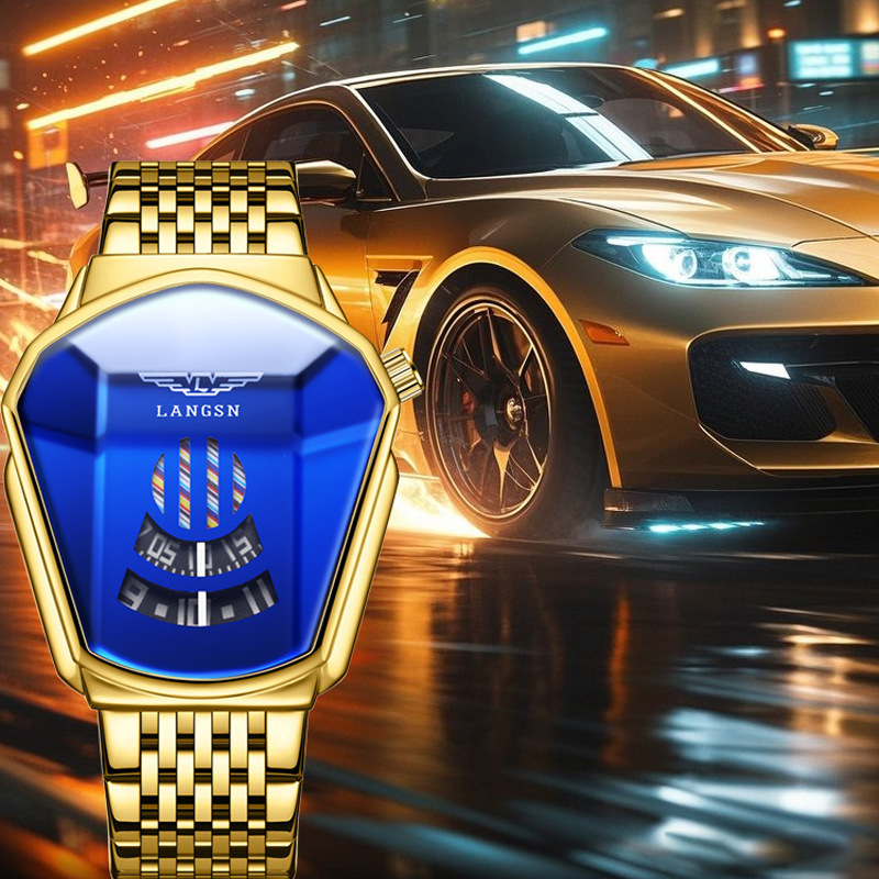 Montres pour hommes, montre de moto personnalisée, montre à quartz étanche, design irrégulier et tendance, grand cadran, tendance et élégante_voghion.com