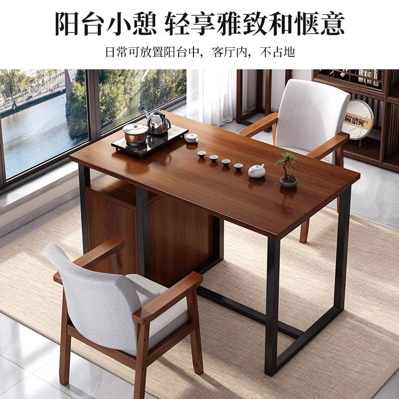 Balcón pequeña mesa de té combinación de mesas y sillas 2025 nuevo tipo de mesa de té sala de estar pequeña casa té doméstico hacer té mesa de té kung fu