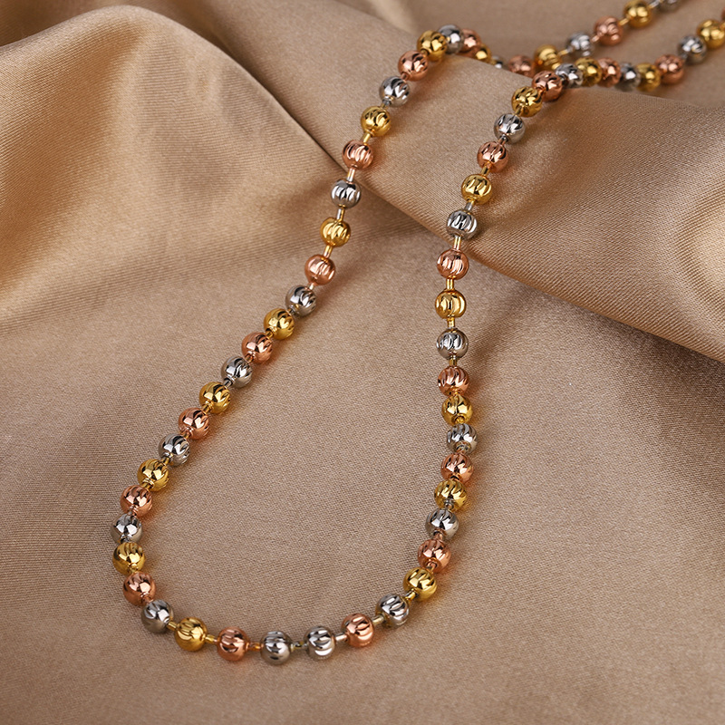 Zhuang sheng joyería temperamento retro al por mayor nicho diseño versátil collar de color electrochapado cadena cuentas oro traje las mujeres