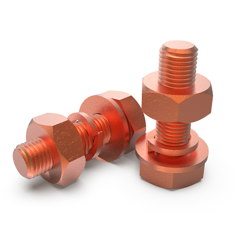 T2 Purple Copper Pure Copper Hexagon Screw Electrolytic Copper Bolt Hexagon Screw Combination Set M3