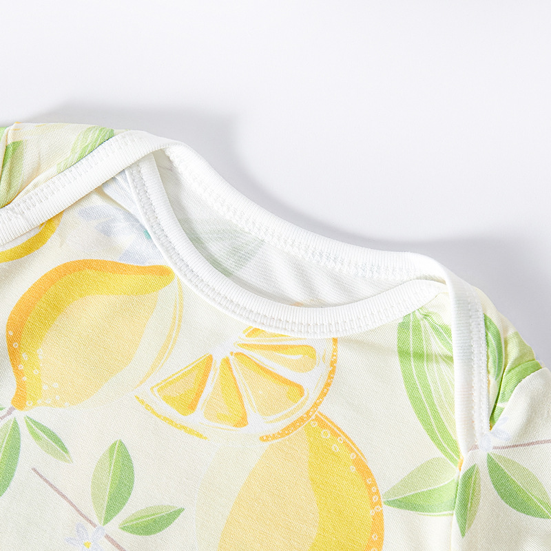 Clase A algodón de bambú funda de manga corta bebé mameluco de verano Delgado mono fresco masculino y femenino bebé transfronterizo al por mayor