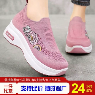 严选工厂批发女春秋新款轻便松糕底休闲鞋女式增高鞋百搭厚底鞋子