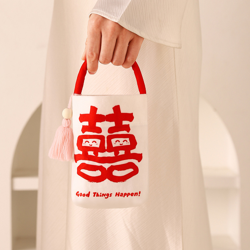 2025新款结婚喜糖袋子手提伴手礼糖盒糖袋布袋子简约小清新免折叠|undefined