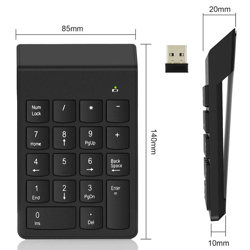 Wireless 2.4G numeric keypad built-in receiver asynchronous chocolate factory custom numeric keypad
