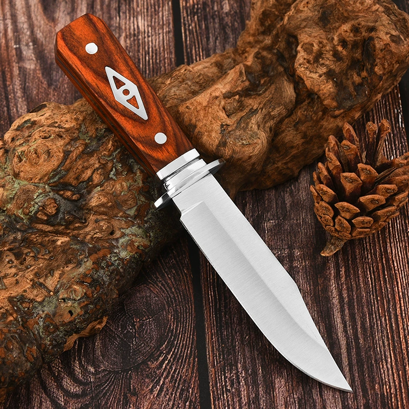 Монголийский ручной нож для мяса для пикника, кемпинга, барбекю, высок hardness углеродистой стали прямой нож, острый резной стальной нож для наружного использования