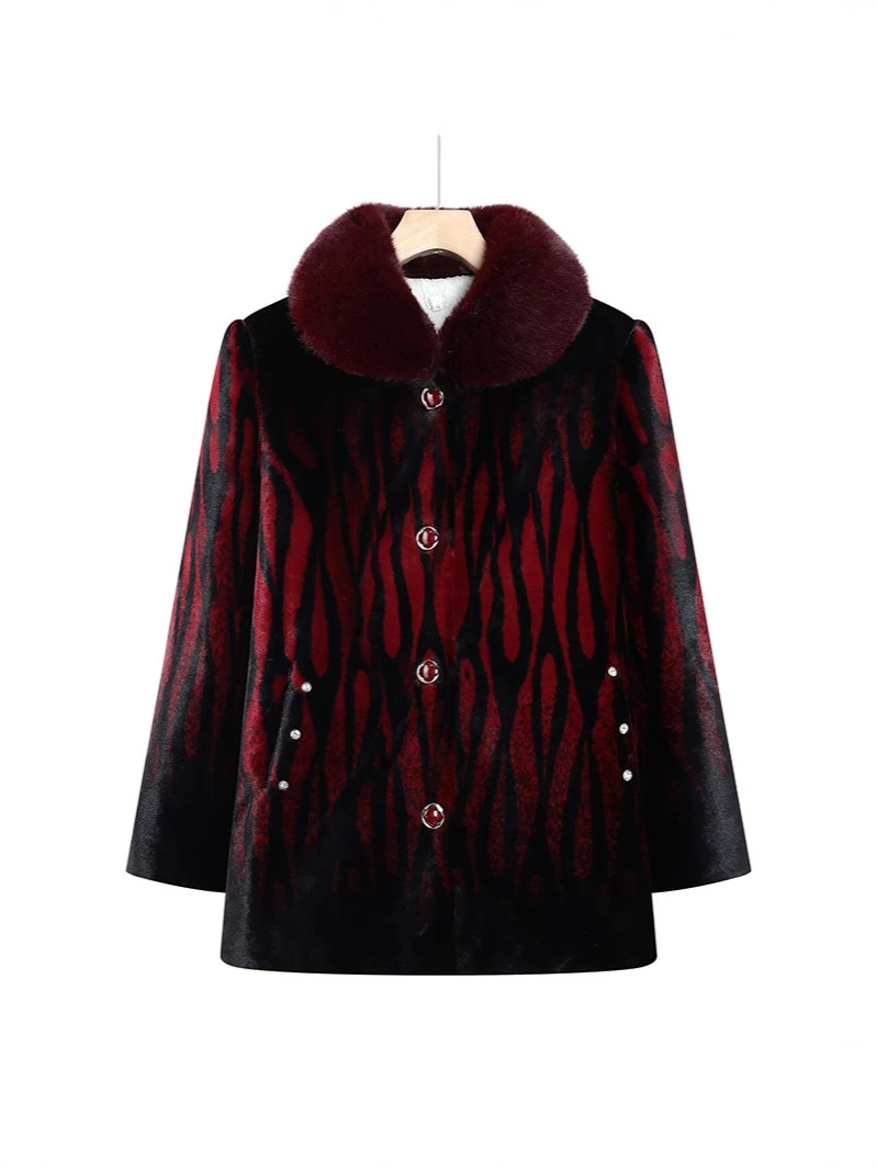 Warm velvet down jacket for mother, western style, wholesale