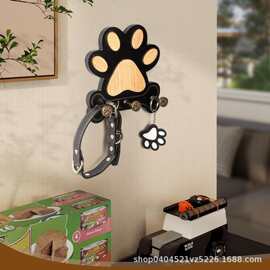 跨境木质狗皮带挂架狗皮带挂钩入户门玄关衣架太阳镜收纳架置物架