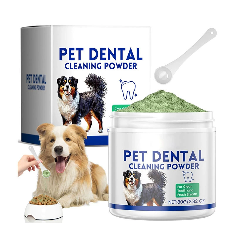 Порошок для чистки зубов для собак с международной доставкой. Уменьшает зубной налет и плакат. Доступен OEM.