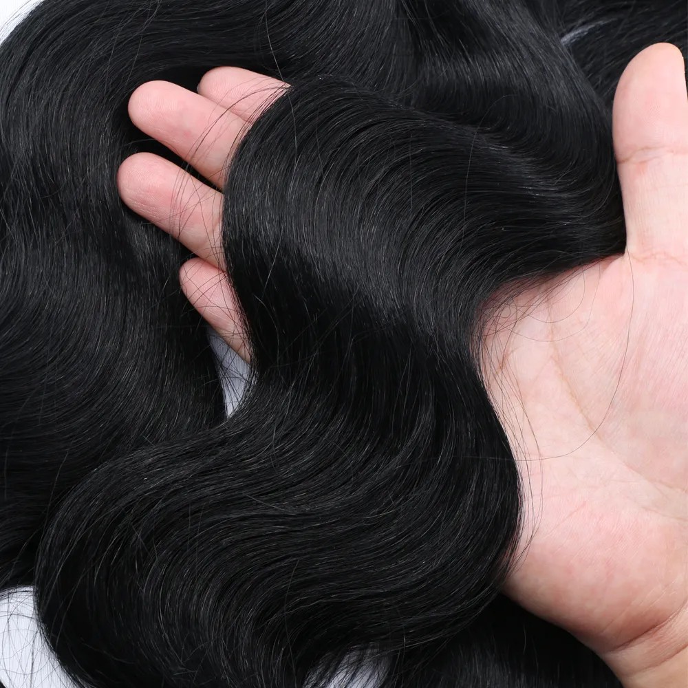 Syntetisk hestehale hårextensions bodywave silkeagtig_voghion.com