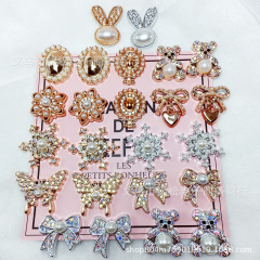 洞靴点ドリルゴールド系ウサギ雪花蝶結びアクセサリー携帯電話ケース靴花diyアクセサリー材料