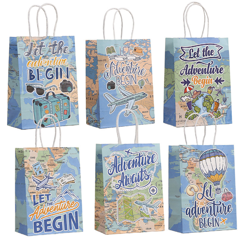 Party Gift Packaging Bag Holiday Travel Tote Bag Luggage Gift Bag Kraft Paper Bag Wholesale Shopping Bag