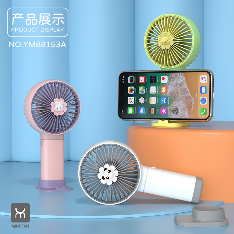 Cross-border new mini handheld small fan portable USB charging pocket fan desktop phone stand electric fan