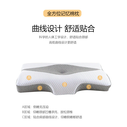 New Cross-border Memory Foam Slow Recovery Pillow for Cervical Support, Custom-Made for Manufacturers, Butterfly-Shaped Sleeping Pillow