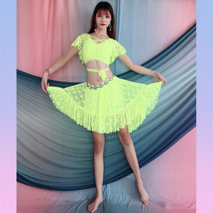 Baiya Qianhui Belly Dance Clothing 2025 New Lace Strap Top Short Skirt Performance Clothing Beginner Practice Clothing