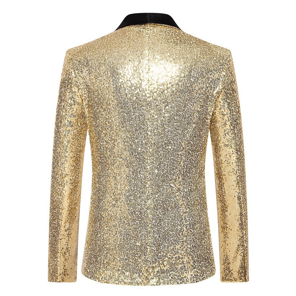 Traje de apresentação masculino com lantejoulas douradas para meninos e americanos, terno para boate, roupa masculina para apresentador, mestre de cerimônias, jaqueta de estúdio, tamanho europeu._voghion.com