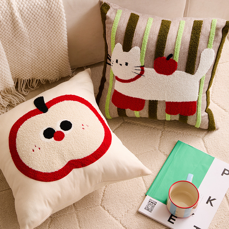 Custom bordado abraza almohada funda dibujos animados lindo dormitorio sala de estar sofá cama cojín ventana flotante almohada de cintura sin núcleo