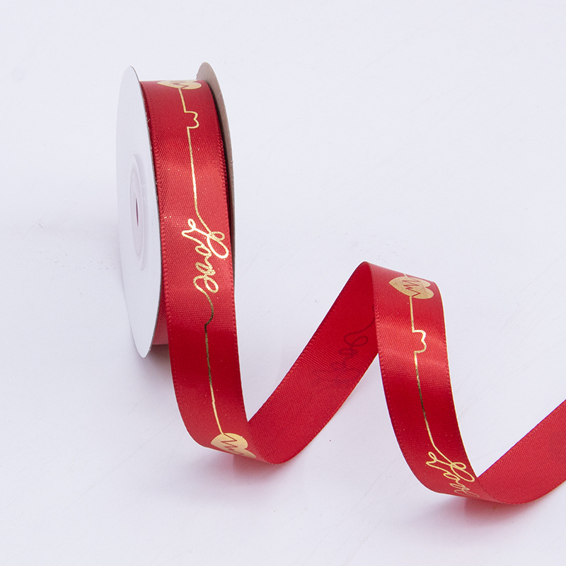 2.0cm impresa en inglés LOVE estampado cinta de oro Día de San Valentín vino rojo flores pastel decoración cinta de embalaje