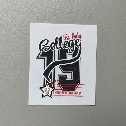 Medium-sized Printed Label Patch, Personalized Colorful Offset-Printed Sewing-style DIY Design with Digital & English Alphabet Letters — Fabric Label Decal