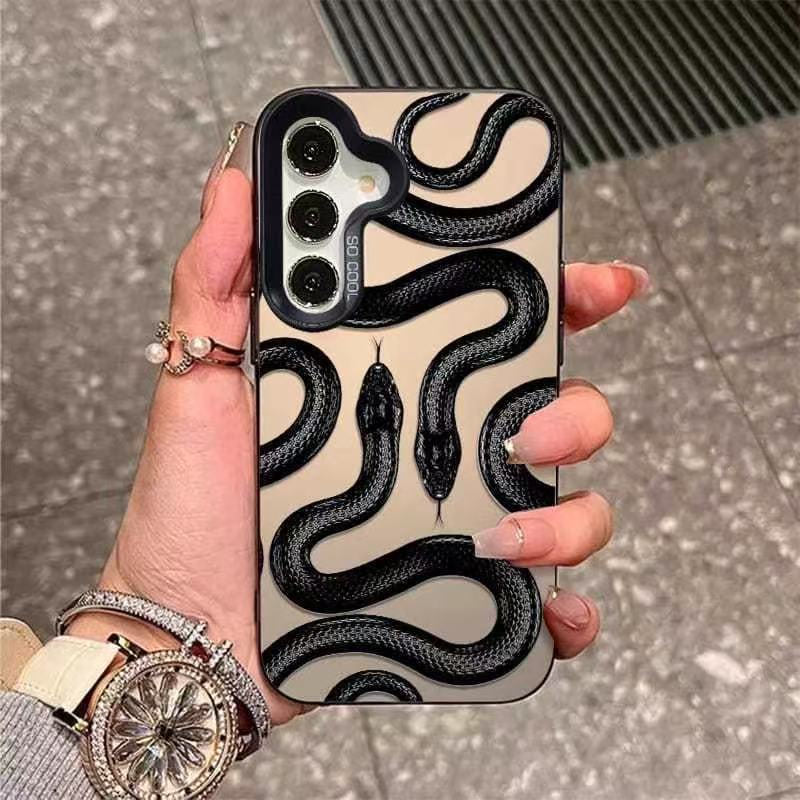 Transfronterizo nueva serpiente negra para Samsung Galaxy S25 funda para teléfono móvil Samsung S24 ULTRA comercio exterior S21