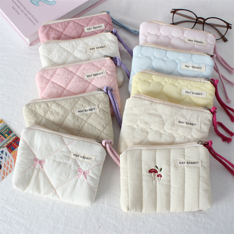 New Quilted Quilted Coin Purse for Women, Portable Mini Travel Lipstick Bag, Large-Capacity Miscellaneous Storage Bag