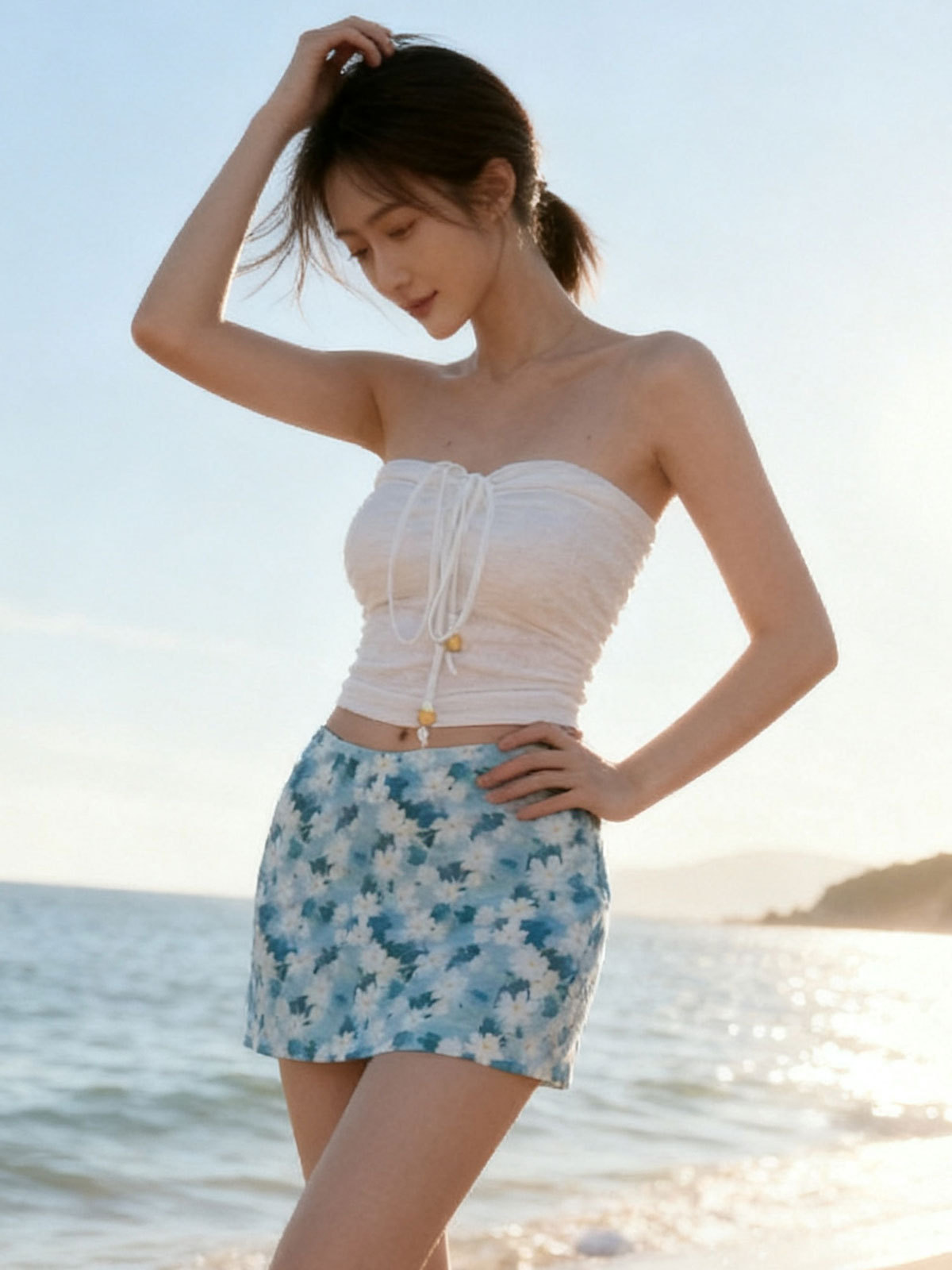 Hermoso traje de baño de playa para mujer 2025 nuevo traje de baño de aguas termales de dopamina correa de moda bikini de nicho delgado