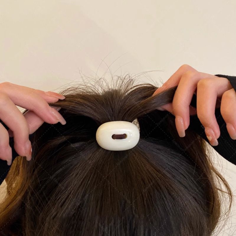 2 Stück Niedliche Haargummis im Khaki-Stil, Elastische Haarbänder für Frauen, Mädchen und Kinder, Urlaubs-Haaraccessoires – Detail 4