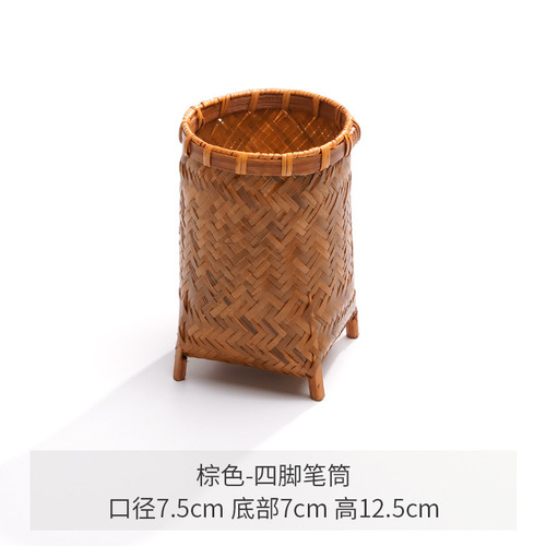 Bamboo Liujunzi storage tube, creative bamboo pen holder, tea set accessories, household tea clip, brush holder, tea ceremony storage tube