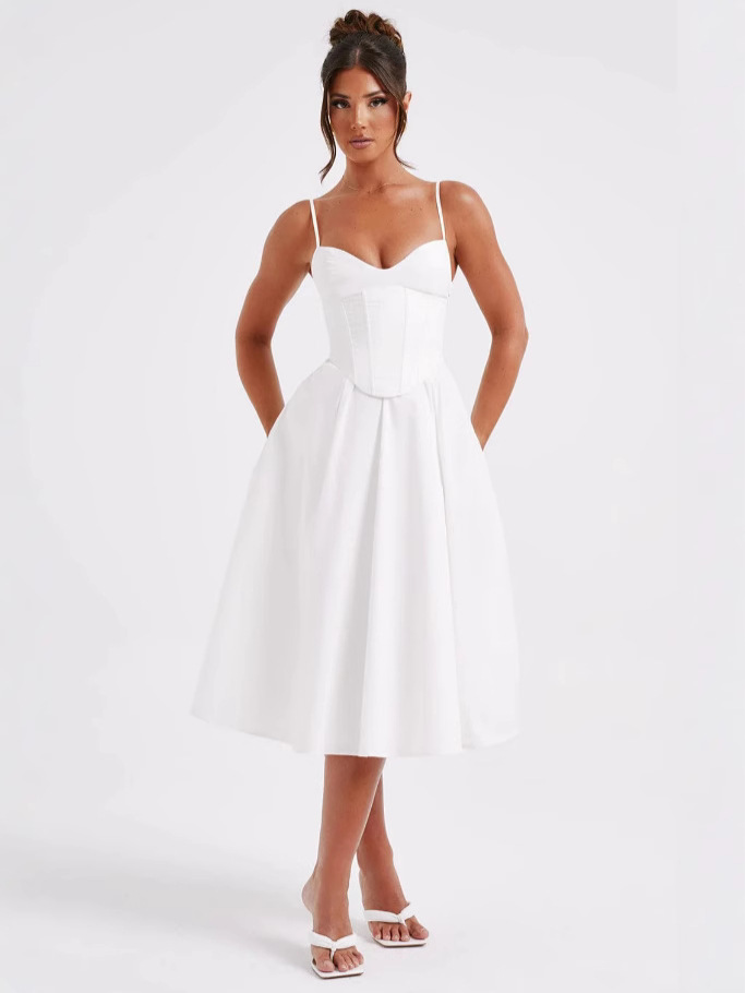 Retro solid color winter dress sleevless