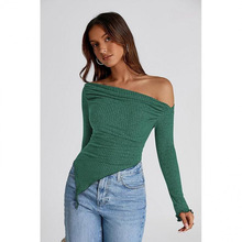C 49157 Slant neck irregular knitwear б�첻������֯��