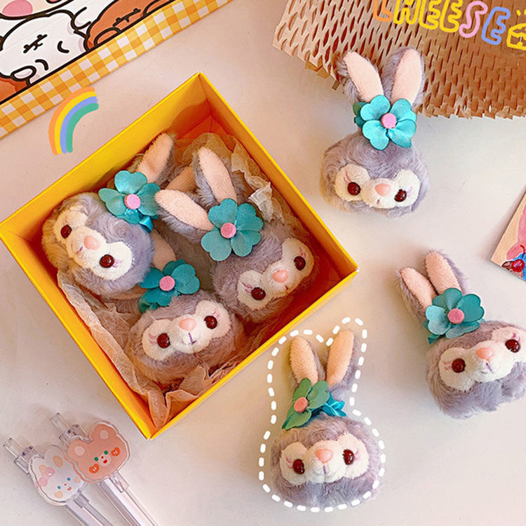 Un gran número de estrellas en stock Delu conejo broche nueva Duffy conejo de dibujos animados lindo Ropa Accesorios tocado