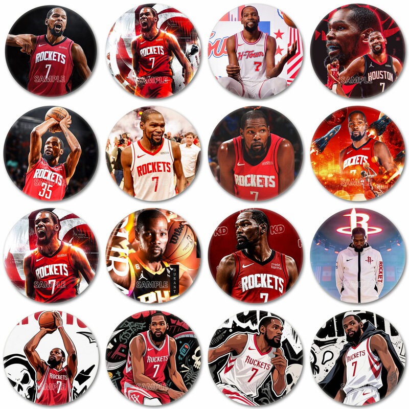 Kevin Durant Basketball Star Merchandise Houston Rockets Kevin Durant Tinplate Badge Wholesale Kevin Durant Basketball Star Merchandise Houston Rockets Kevin Durant Tinplate Badge Wholesale