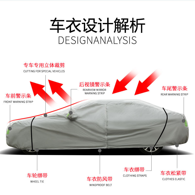 in stock Car Clothes Full Cover Four Seasons Universal Thickened Cotton Waterproof Anti-hail Sunshade Sunscreen Car Clothes Car Cover