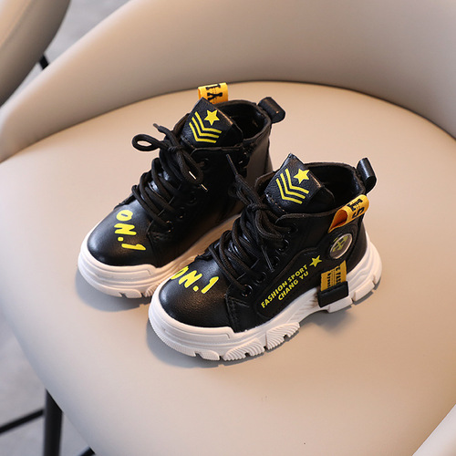 Children's Martin boots spring and autumn new style boys' casual boots Korean style trendy high-top sneakers fashion short boots wholesale