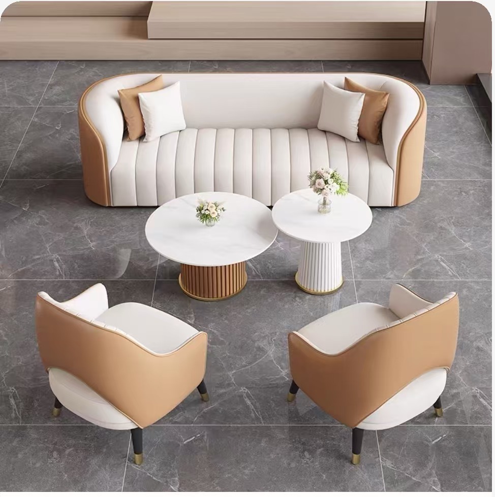 160 dobles + 2 individuales + Mesa de café grande y pequeña (caqui)