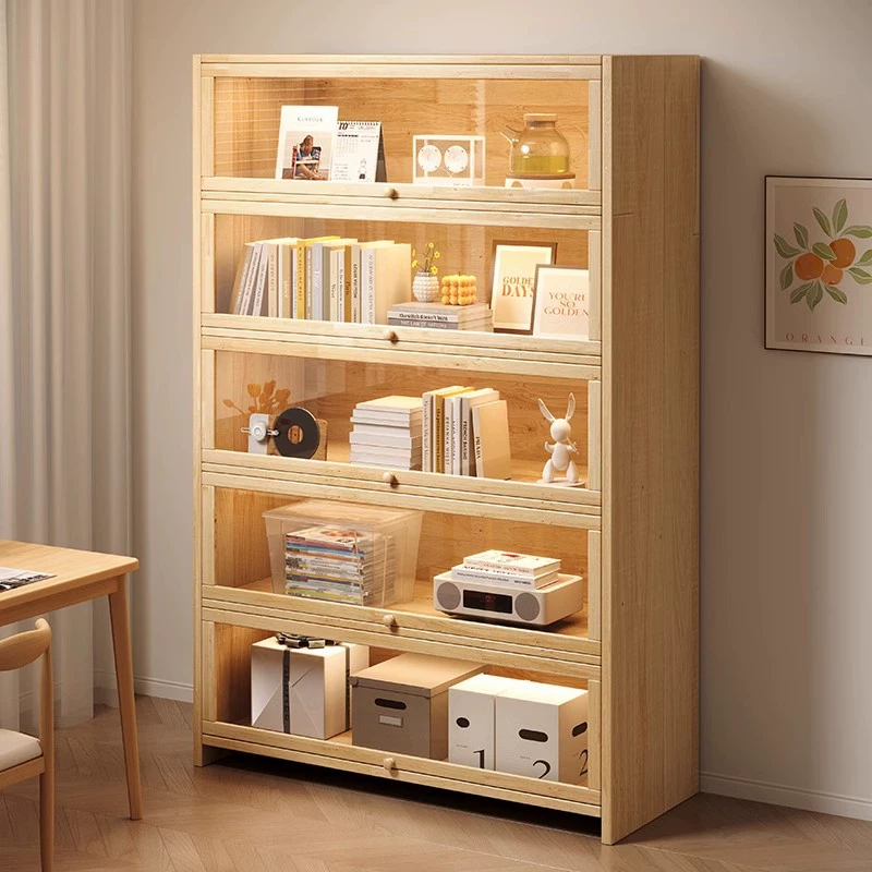 Полная деревянная книжная полка на стене, шкафчик, шкафчик, шкафчик, стойка пола, пылезащитная витрина, детский домашний книжный шкаф