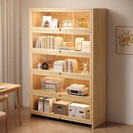 全实木书架靠墙杂物柜子储物柜置物架落地防尘展示柜儿童家用书柜