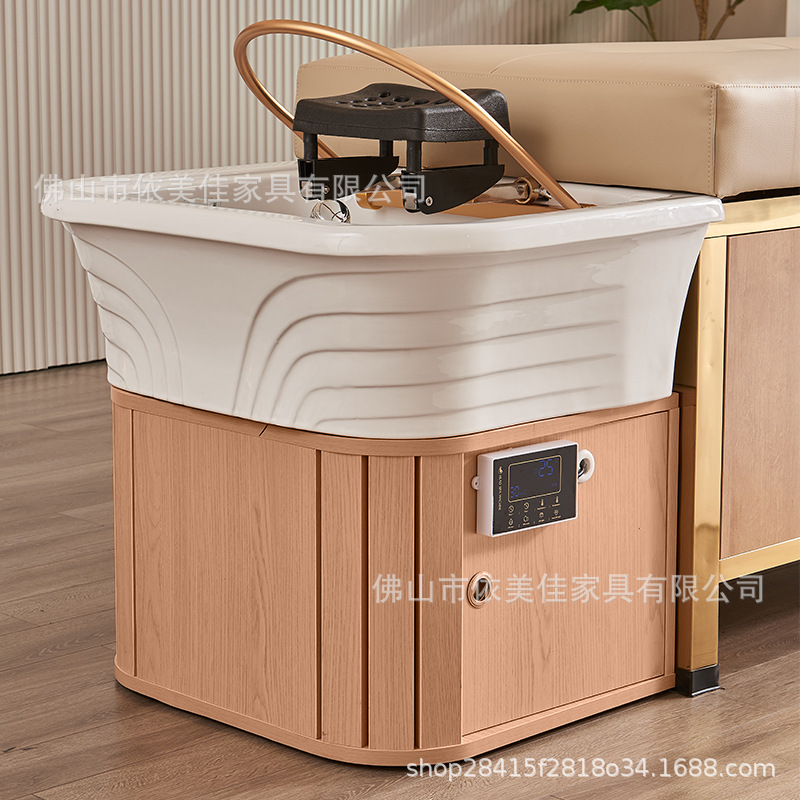 Cama de tratamiento de cabeza tailandesa de alta gama, lavabo de cabeza, calentador de agua de fumigación, circulación de agua integral, salón de belleza, peluquería especial