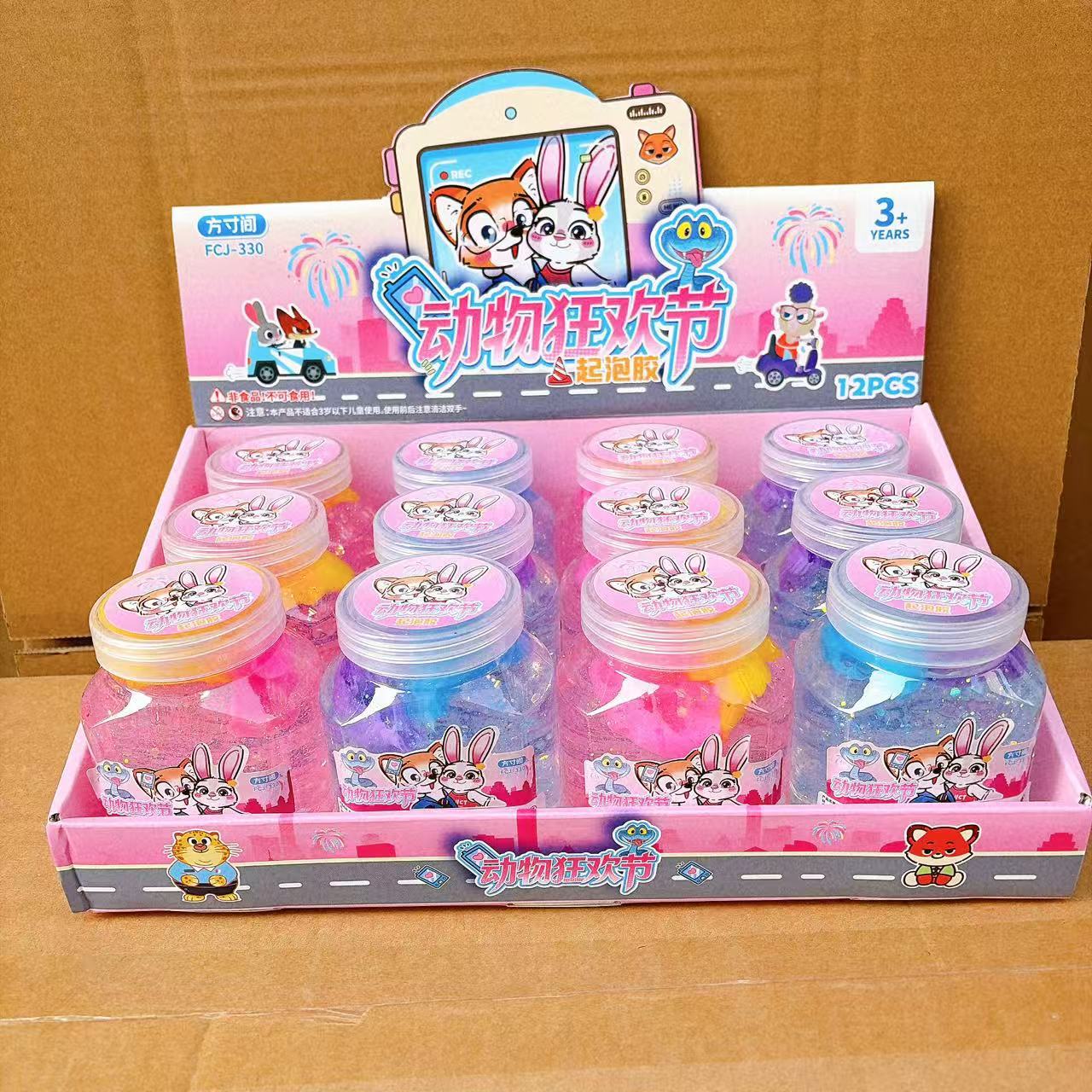 Color de barro de cristal con sequinilla colorido mezcla con goma espumante dibujos animados descomprimidos juguetes para niños Slime al por mayor