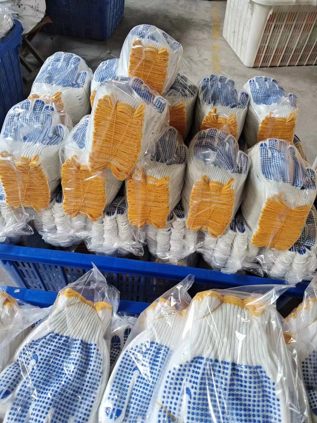 Guantes de trabajo de algodón con puntos de goma, resistentes y antideslizantes