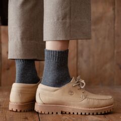 Men's Mid-Calf Wool Socks, Pure Color Winter/Spring Wool Circle Knit, Warm Heat Retention Long Socks, Winter Fashion Japanese Style