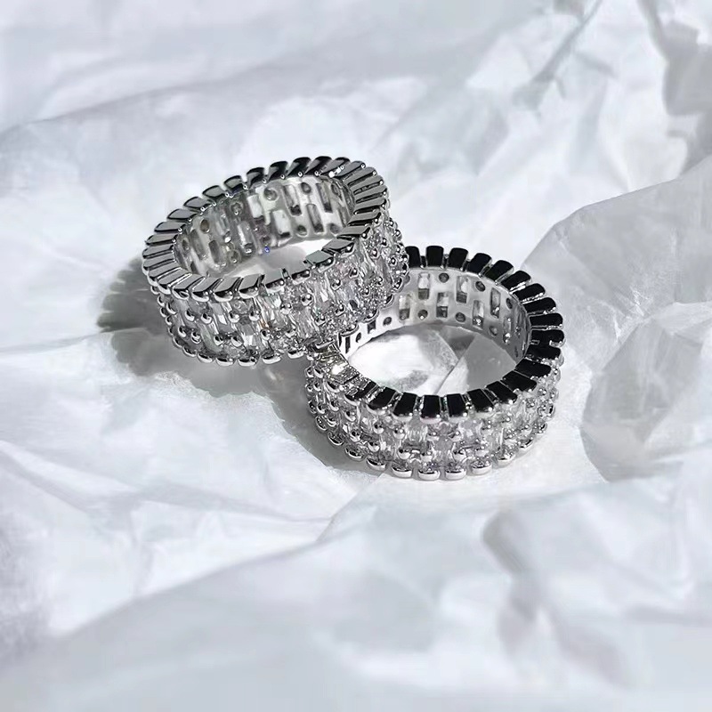 Fashion Solid Color Copper Inlay Zircon Rings 1 Piece