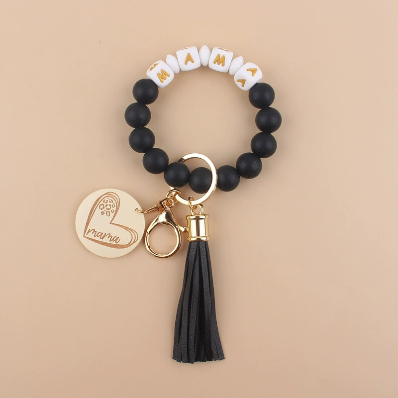 Творческий подвеска к Дню матери, силиконовая бусиновая bracelet с буквами, брелок, аксессуар