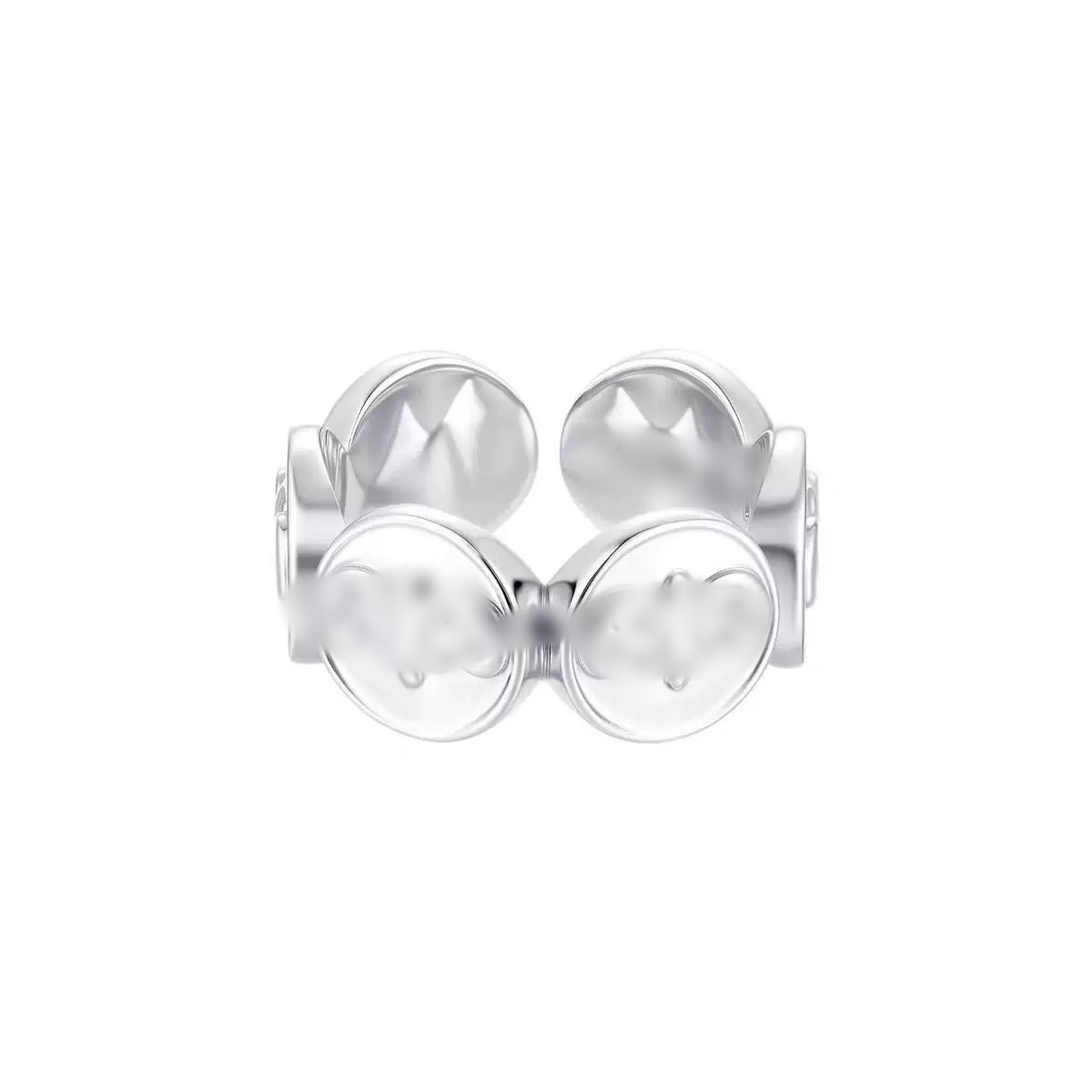 J0035 multi-gold coin ring silver