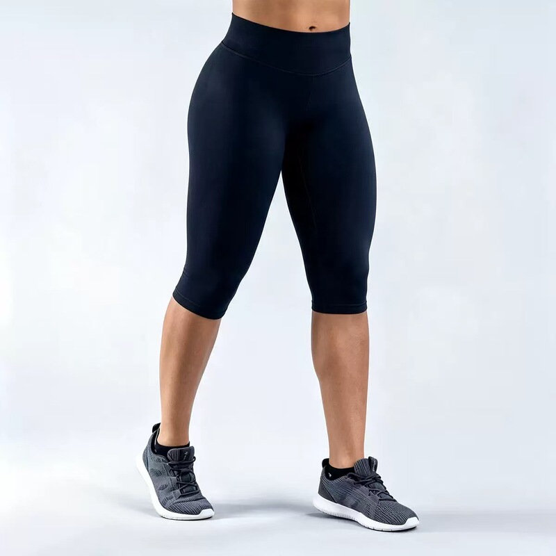 Cross-border high-waisted, three-quarter-length yoga pants for women, featuring a seamless, quick-drying fabric, designed for fitness and sports, with a hip-lifting and slimming effect, and offering excellent elasticity Cross-border high-waisted, three-quarter-length yoga pants for women, featuring a seamless, quick-drying fabric, designed for fitness and sports, with a hip-lifting and slimming effect, and offering excellent elasticity