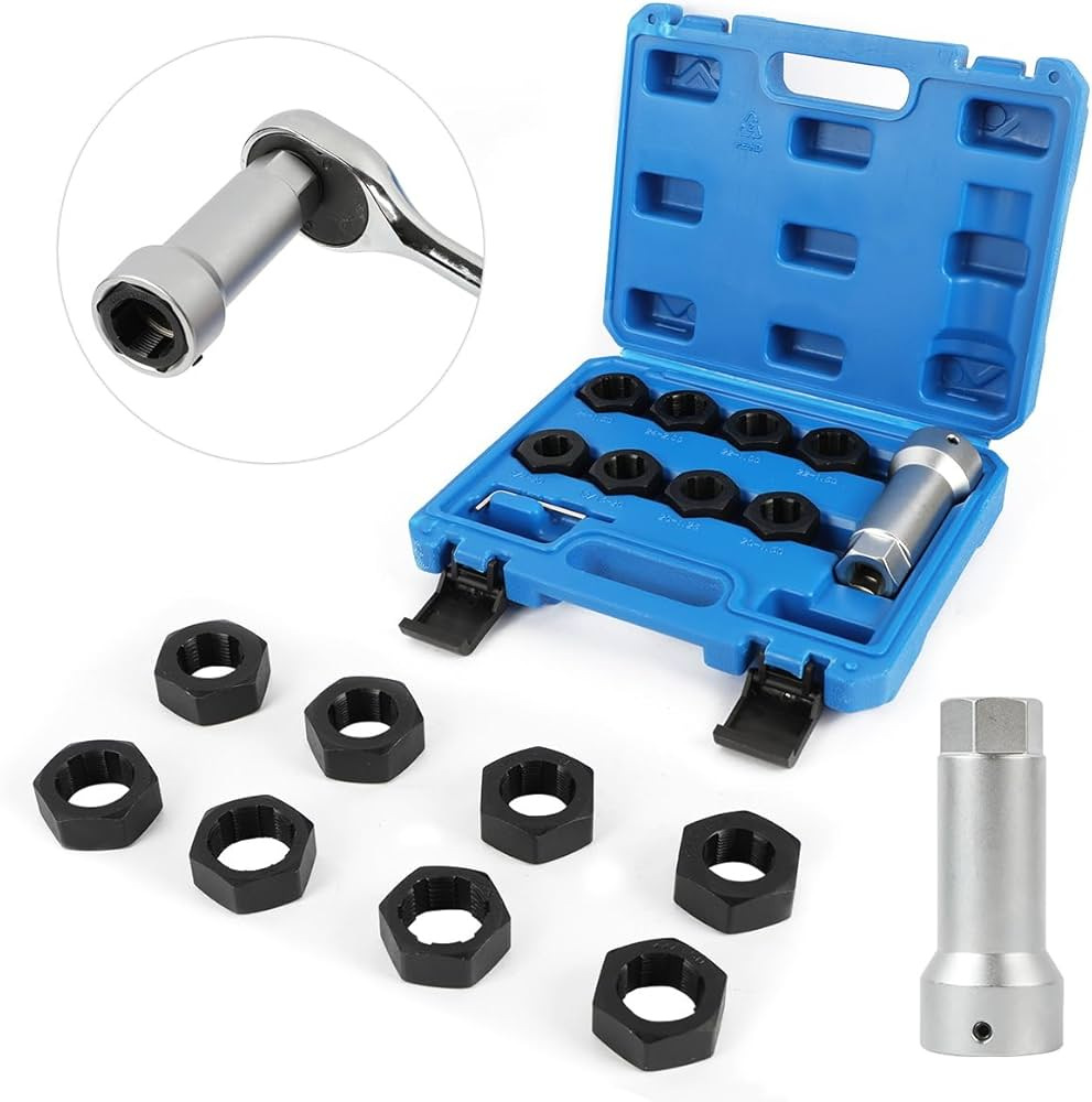 10-Piece Set of Half-Shaft Thread Repair Tools for Automotive Use, Including Tools for Repairing Damaged Threads on Half-Shafts and Main Axles