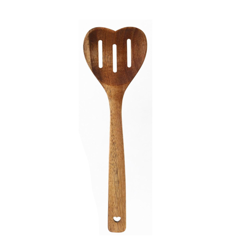 Amazon Love Wood Cuchara Spot Utensilios de cocina Juego de regalo Paleta de bambú Cuchara de bambú en forma de corazón Utensilios de cocina