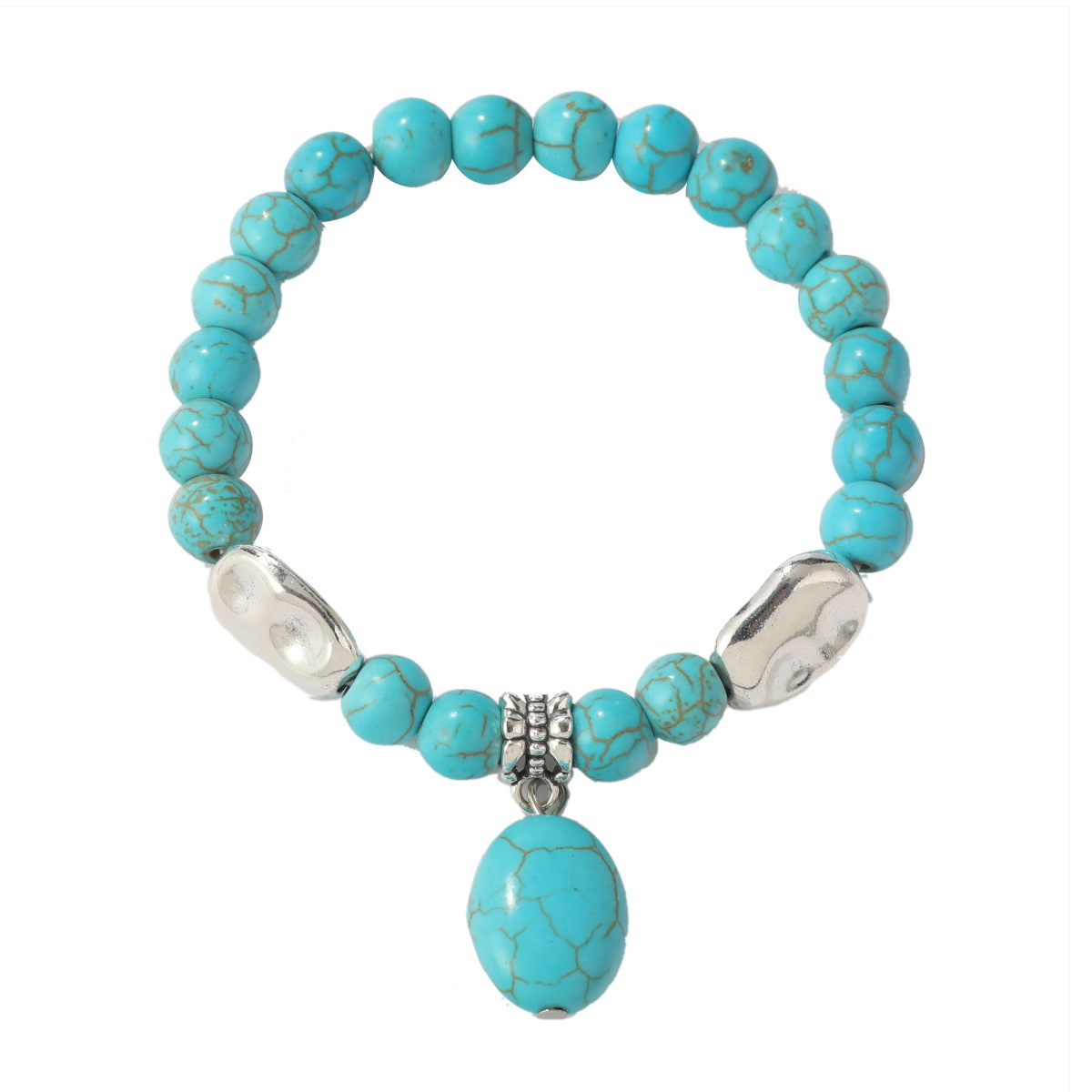 2022 New Fashion Ethnic Style Blue Turquoise Artistic Bohemian Bracelet
